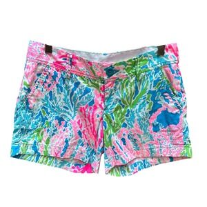 Lilly Pulitzer The‎ Callahan Knit Shorts The Cha Cha Print Pink Preppy Size 2